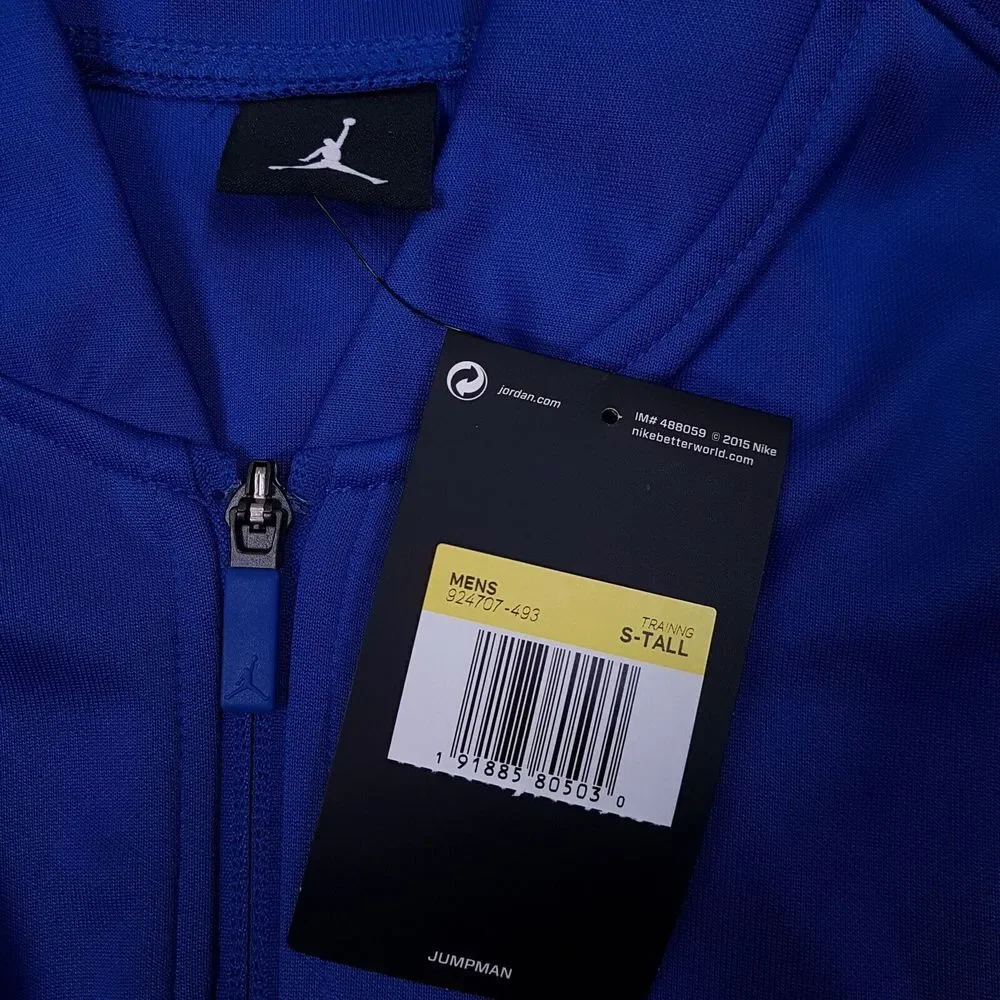 NIKE Air Jordan Flight Knit‎ Full Zip Warmup Jacket Mens SMALL TALL Blue